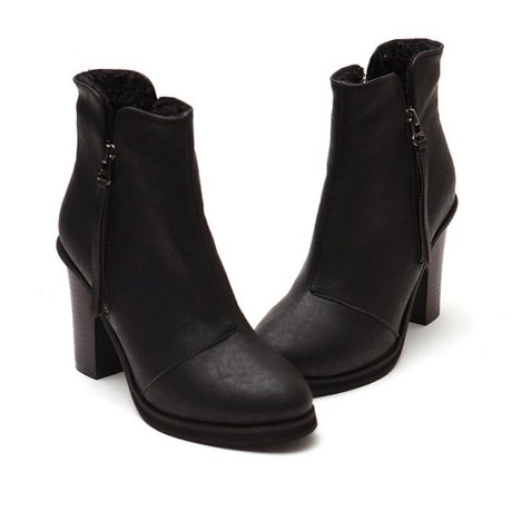 粗跟棉靴流苏短靴