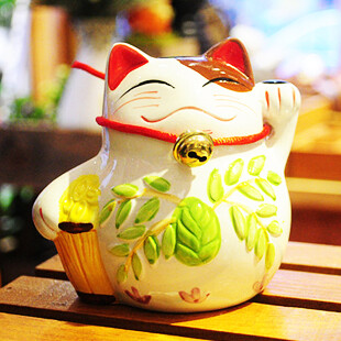 zakka杂货 陶瓷日系和风招财猫存钱罐 居家开业摆件