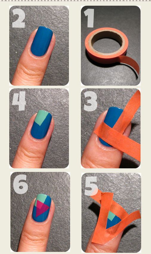 15 DIY Nail Tutorials With Scotch Tape- awesome...maybe I will actually have time to do my nails someday