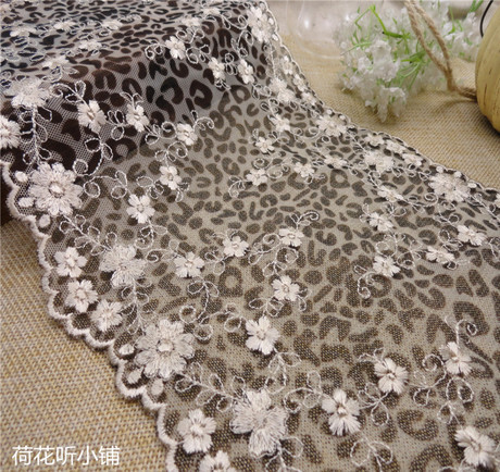 虎豹纹刺绣蕾丝 超宽双边蕾丝花边 DIY手工材料 /服装辅料