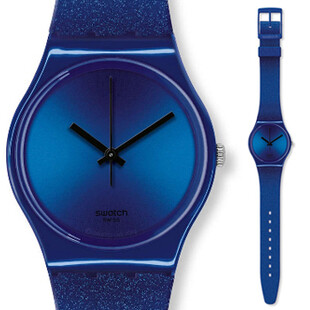 SWATCH 斯沃琪 专柜正品 全球联保 DEEP SHINE 蓝 GS144