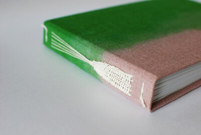 coldsnap bindery — SALE - green/pink linen sketchbook
