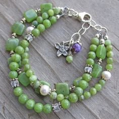 Multistrand Green Jade &amp;amp; Olivine Healing Gemstone by IndieWolf