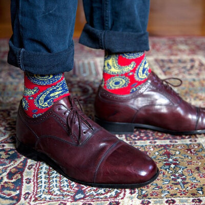 Red Paisley Socks by Happy Socks