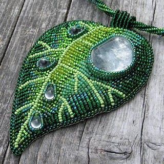 beaded leaf, from Mischka.