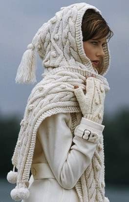 Hooded scarf/wrap.