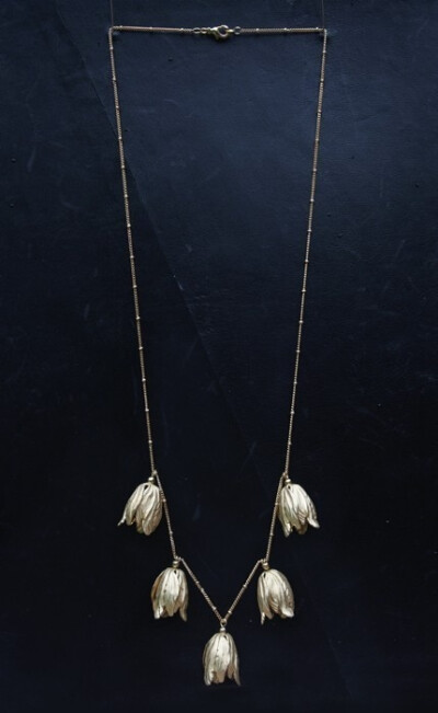 Russian gold tulip necklace