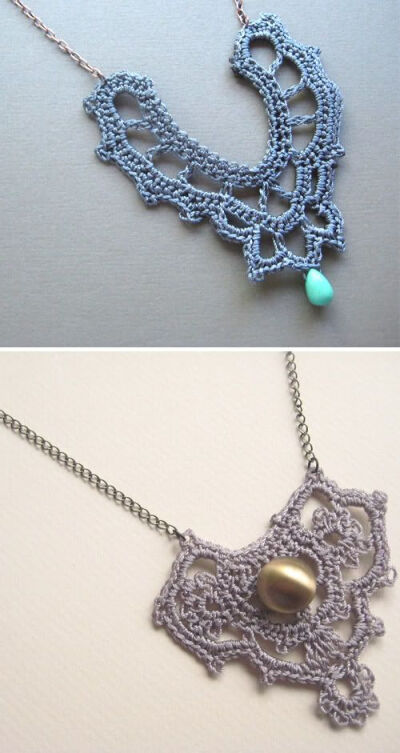 Crochet necklaces. Oh, so many patterns that would work