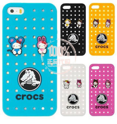 正品Hello Kitty凯蒂猫正版crocs立体diy立体手机壳iphone5/5s