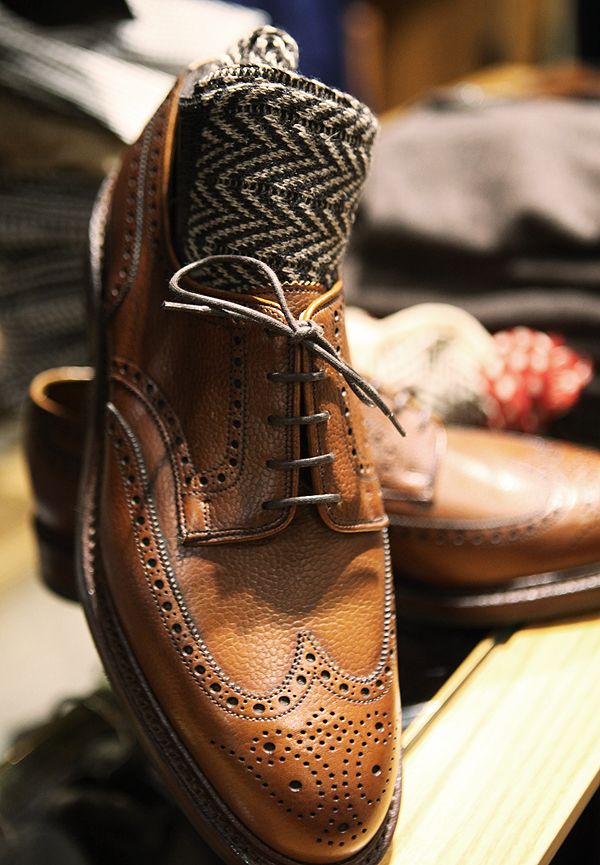 Caramel Leather Brogue. Men's Fall Winter Fashion.