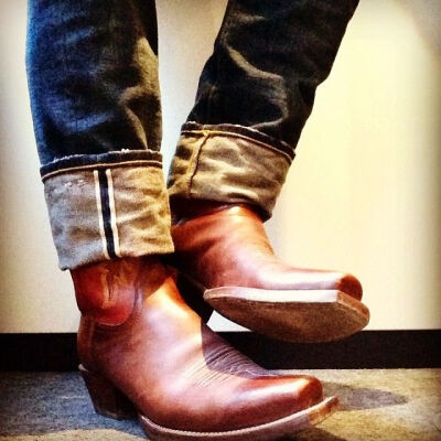 Cowboy boots and jeans