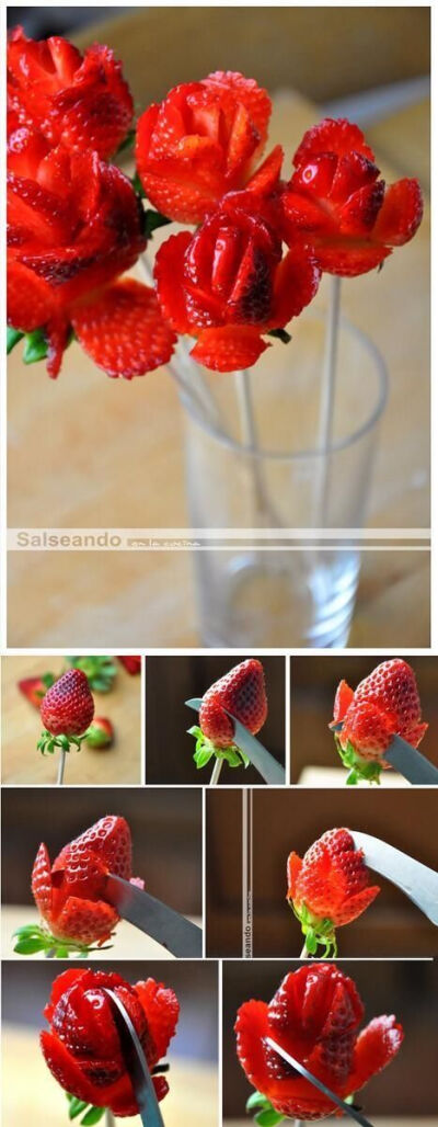 DIY: Turn strawberries into edible roses!