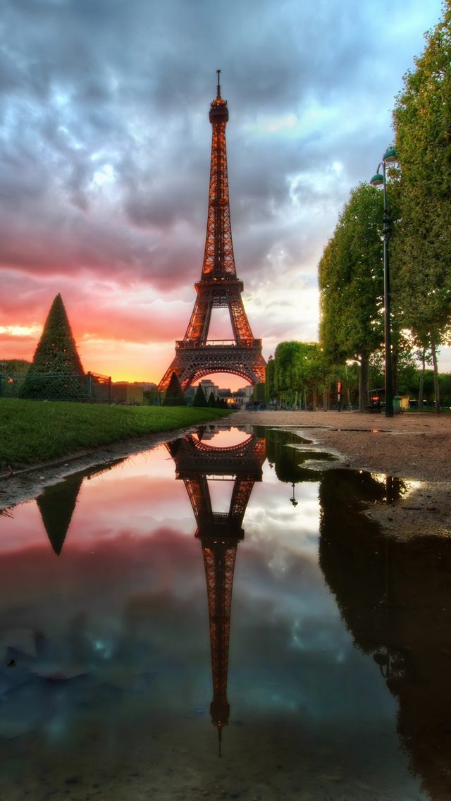 eiffel tower reflection #iphone #5s #wal… - 堆糖,美图壁纸兴趣