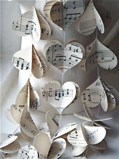 3D paper mobile hearts