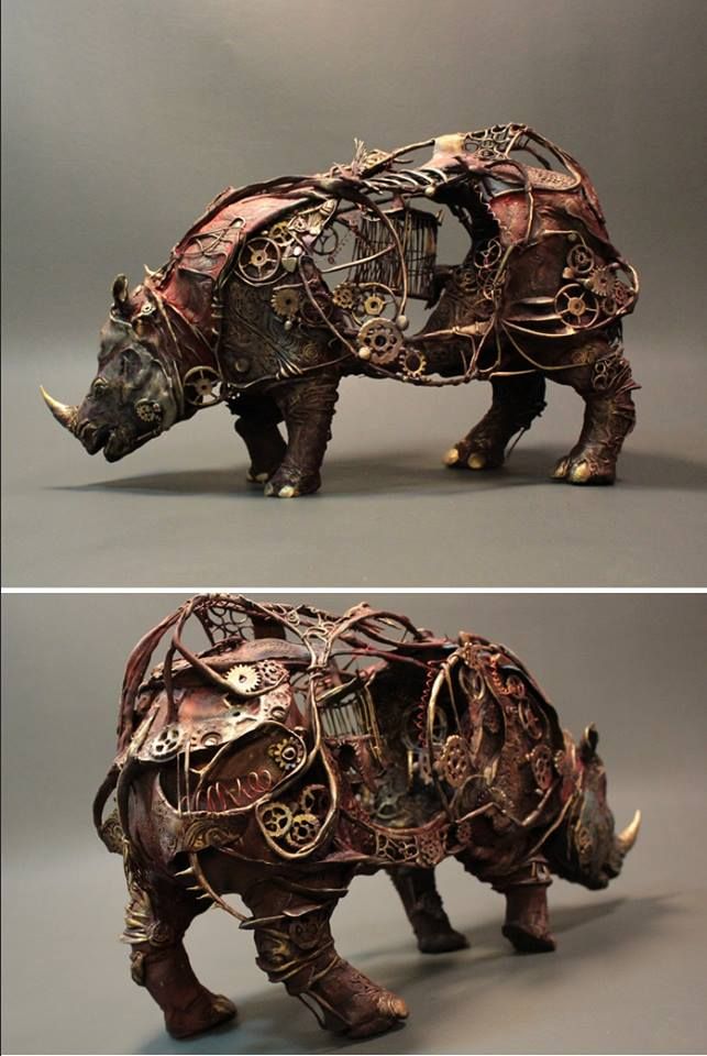 Steampunk Tendencies | Mechanical Rhinoceros by Creaturefromel New Group : Come to share, promote your art, your event, meet new people, crafters, artists, performers... https://www.facebook.com/groups/steampunktendencies