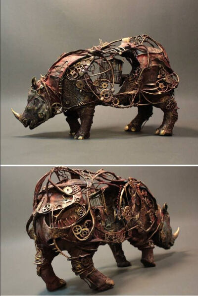 Steampunk Tendencies | Mechanical Rhinoceros by Creaturefromel New Group : Come to share, promote your art, your event, meet new people, crafters, artists, performers... https://www.facebook.com/group…