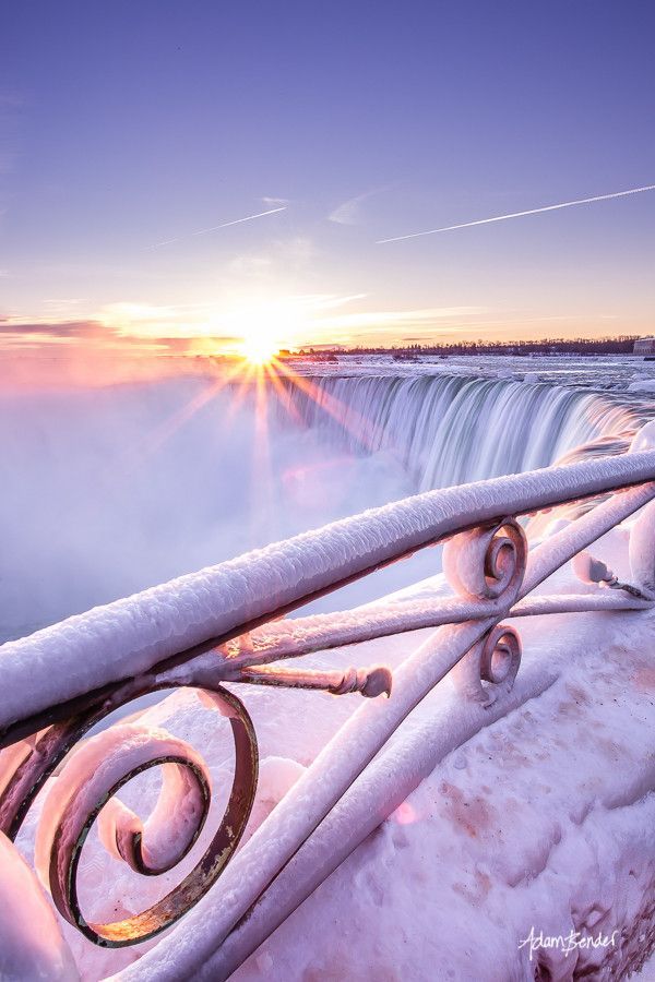 Frozen Sunrise, Niagara Falls, New York photo via daniel