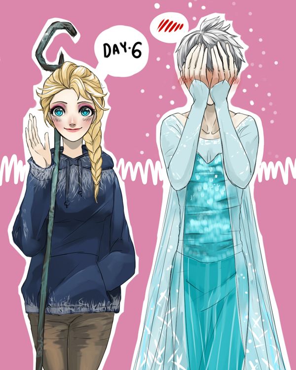 FROZEN jelsa: jack frost: elsa: 30 Day Challenge [Jelsa] Day 06 - Wearing by jipzuru.deviantart.com on @deviantART