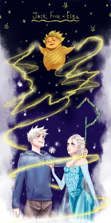 FROZEN Jack Frost and Elsa with sandy