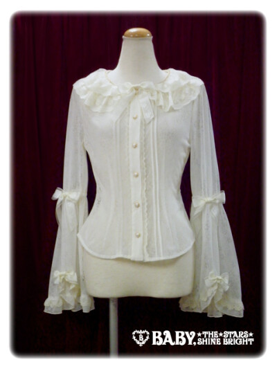 追憶の鏡の中の お花レース姫袖ブラウス Labyrinth in the reminiscent mirror flower lace blouse