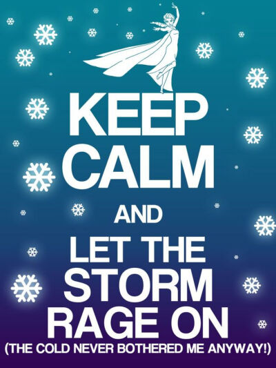 #FROZEN Keep Calm and let the storm rage on