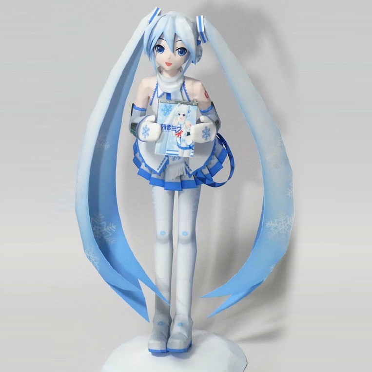 初音未来 雪初音 拼装模型 3D纸模型DIY 满68包邮 新款 动漫卡通