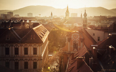 Sunset in Graz, Austria (by Andrey Baydak)