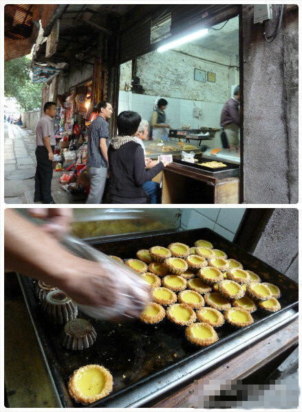 【传统广州蛋挞】发现一间卖传统广州蛋挞既饼铺，位于荔湾湖隔离仁威庙一直入，泮塘五约直街5号隔离（老板话饼铺无门牌号，亦无招牌）前面系店面，后面系整饼既地方。呢度既蛋挞蛋香滑，蛋味浓，酥皮酥脆，一蚊一个，系广州地都真系好难再稳到又平又正既一蚊蛋挞了。