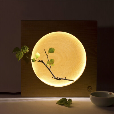 满月（装饰台灯）实木简约LED夜灯创意家居自然风格乔迁礼物