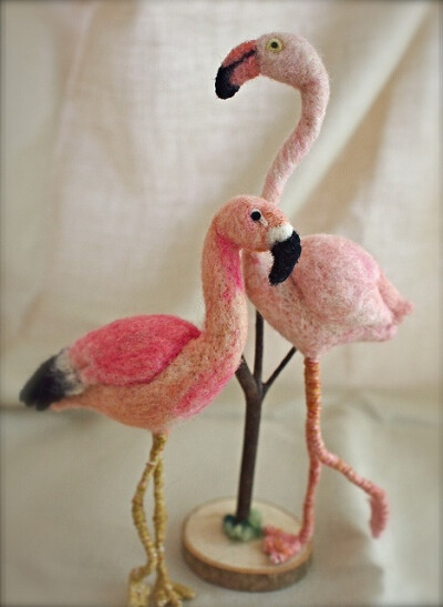 Needle felted Flamingo by natsuko.m