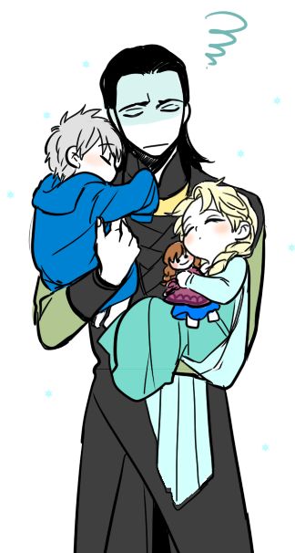 #FROZEN I don't really even understand this... But it is adorable&amp;lt; the kids are Elsa from Frozen and Jack from RotG... But I don't get it either