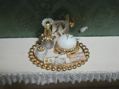 Ladys perfume tray OOAK Dollhouse scale 1/12