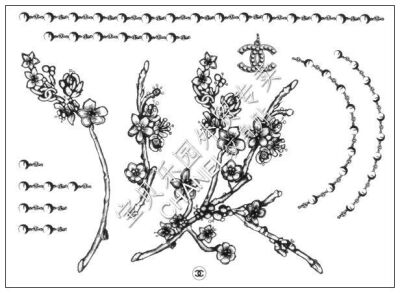 全场满48元包邮 专柜款单右梅花 chanel香奈儿纹身贴现货热卖纹身
