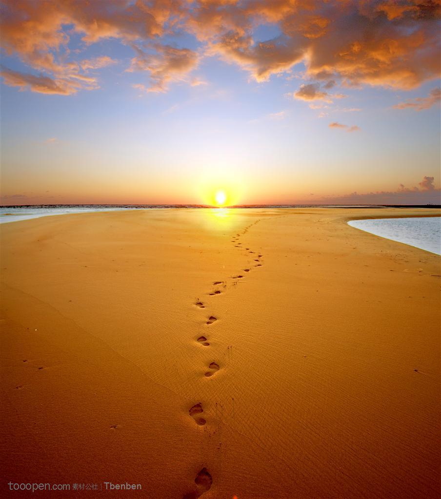 夕阳下的沙漠高清摄影图片素材