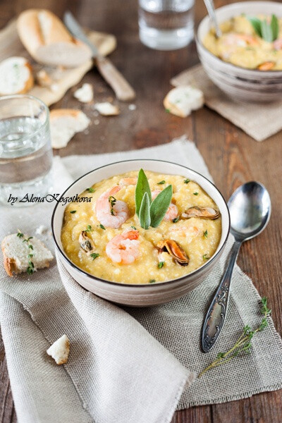 Rice, Seafood and Herb Flavored Soup