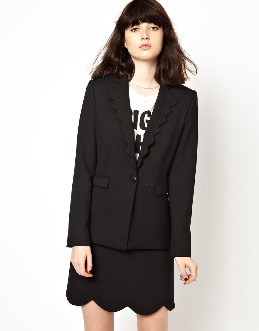 Boutique by Jaeger Blazer with Scallop Edge