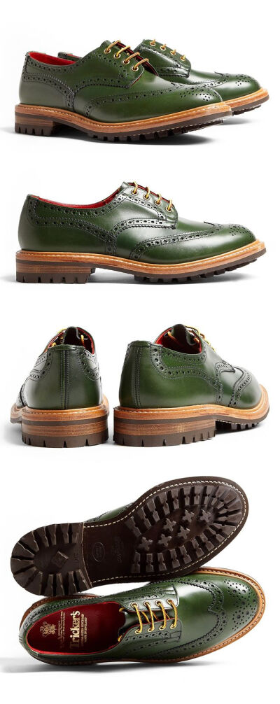 Tricker's Green Commando Brogue Bourton Shoes