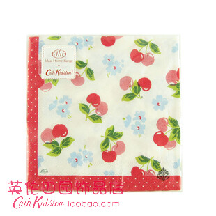 cathkidston德国进口纸巾樱桃中号环保纸巾餐巾纸