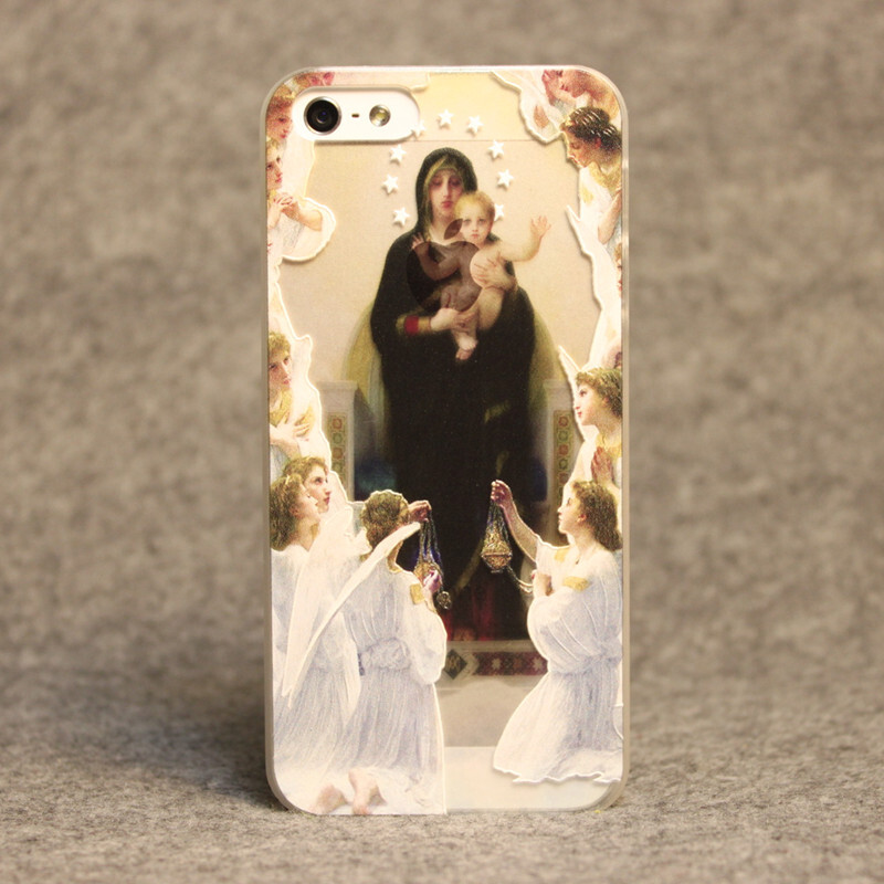 欧美iphoness宗教圣母潮牌原创超薄浮雕手机壳保护套