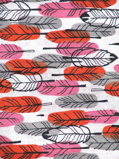 vintage feather fabric