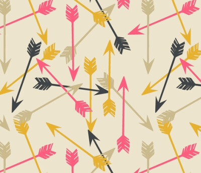 Arrows Scattered on Cream. fabric by papersparrow on Spoonflower