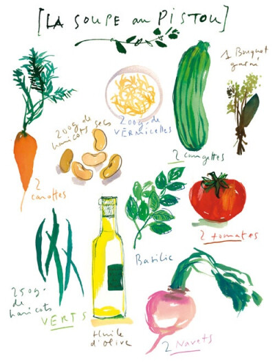 Lucile Prache 食物插画欣赏 清新自然 色彩 食物 静物