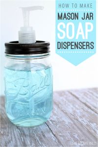 How to Make Mason Jar Soap Dispensers, really need to make two of these for my parents for the cottage they would love them