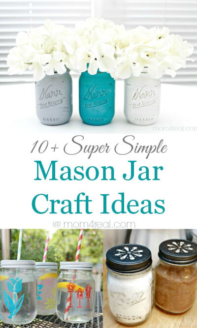 10 Super Simple Mason Jar Craft Ideas