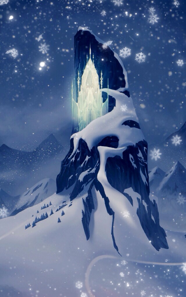 *~ Queen Elsa’s Ice Castle ~* {Screen shot (and edited it a bit) this from the game “Free Fall” ( a Frozen game for the iPhone). So I do not own this picture. This is my edit on it, but still all credit goes to Disney.}