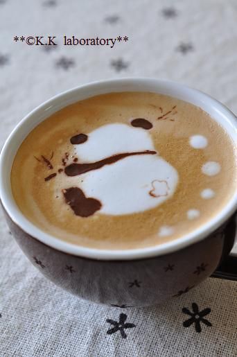 Latte art - panda 熊猫拉花咖啡