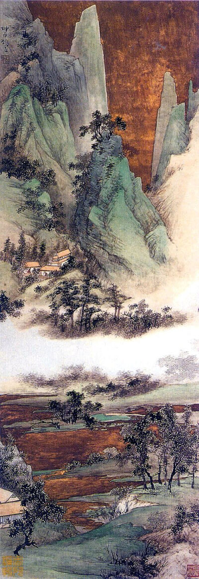 顾坤伯(1905～1970)，字景峰，曾用名顾乙，号二泉居士，堂号坤庐，江苏无锡人。早年从师吴观岱。1923年考取上海美术专科学校教席。1957年起曾在浙江美术学院任教授，为中国美术家协会会员。擅长山水，以浅绛和青绿为…