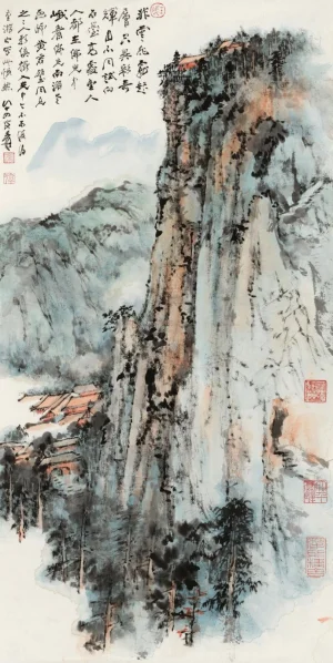 张大千山水画欣赏- 堆糖