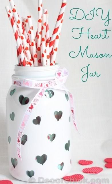 DIY Heart Mason Jar Valentine Craft