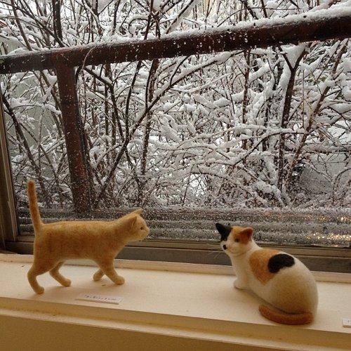 日系猫咪羊毛毡图片